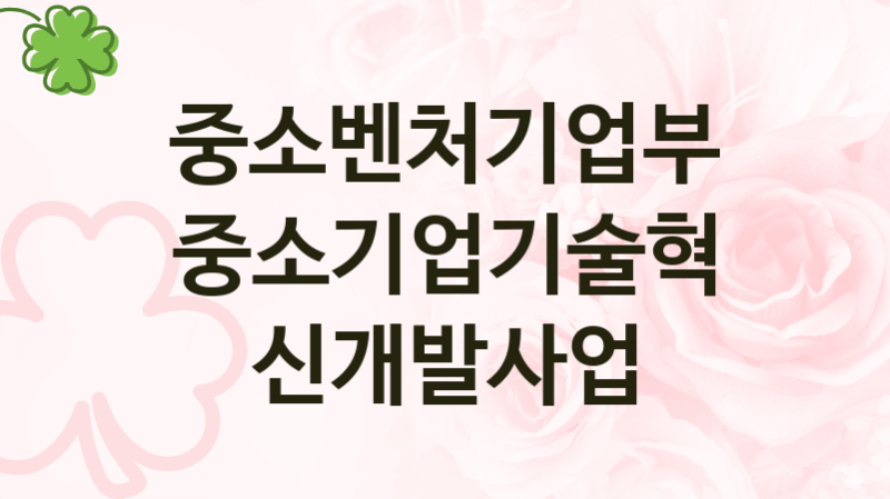 중소벤처기업부
중소기업기술혁신개발사업