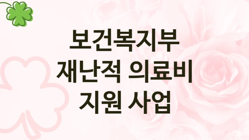 보건복지부
재난적 의료비 지원 사업