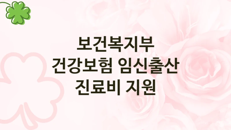 “건강보험 임신출산 진료비 지원” 보건복지부 지원 혜택 – 신청 조건과 자격 조건