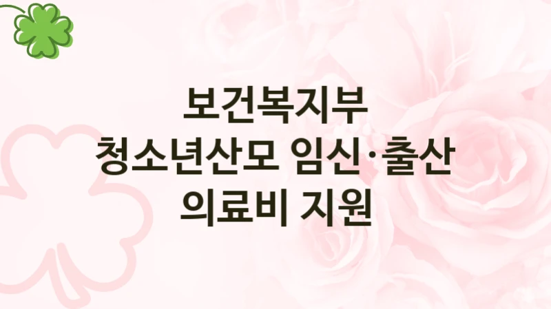 청소년산모 임신·출산 의료비 지원 신청 가이드 – 보건복지부 복지 지원 혜택 정리