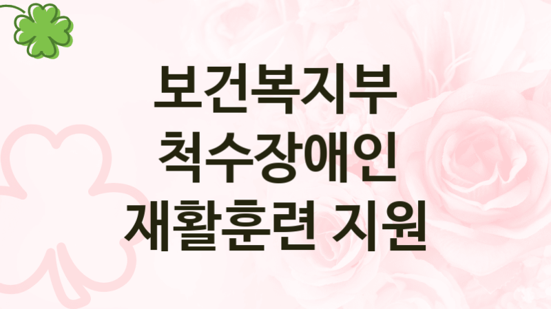 보건복지부
척수장애인 재활훈련 지원
