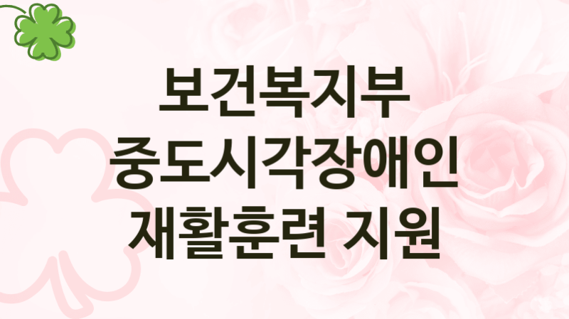 보건복지부
중도시각장애인 재활훈련 지원