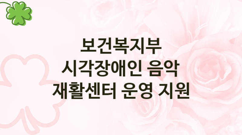 보건복지부
시각장애인 음악 재활센터 운영 지원