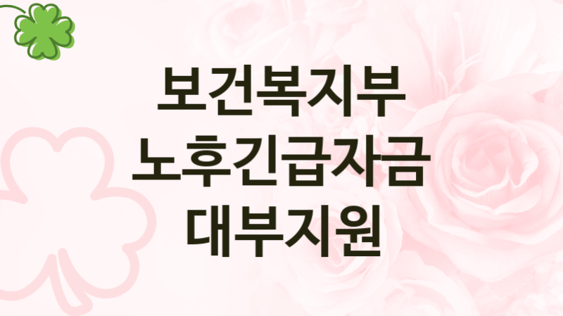 보건복지부 정책, 노후긴급자금 대부지원, 신청방법과 구비서류