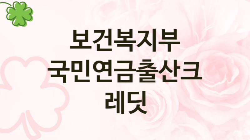 보건복지부
국민연금출산크레딧