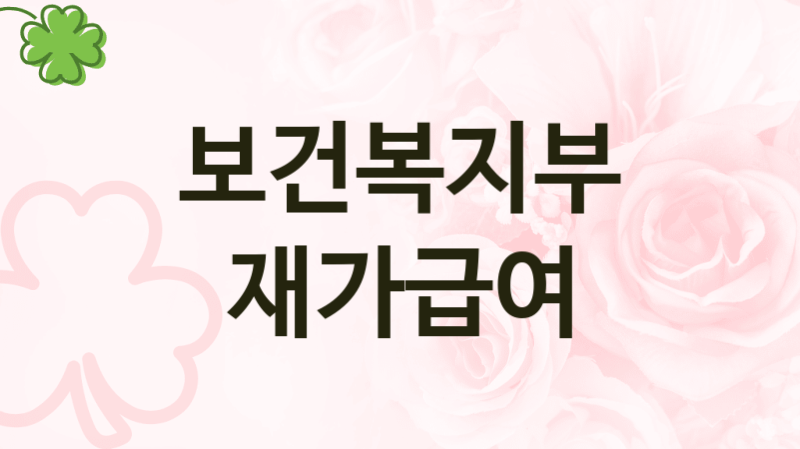 보건복지부
재가급여