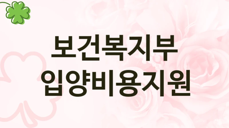 보건복지부 복지 정책 안내 “입양비용지원” – 접수 일정 및 지원 내용
