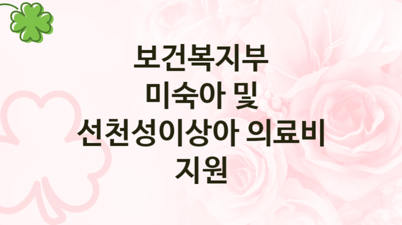 보건복지부
미숙아 및 선천성이상아 의료비 지원