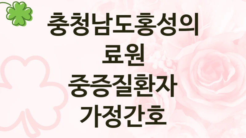 충청남도홍성의료원 복지정책, 중증질환자 가정간호, 신청 조건과 신청 방법
