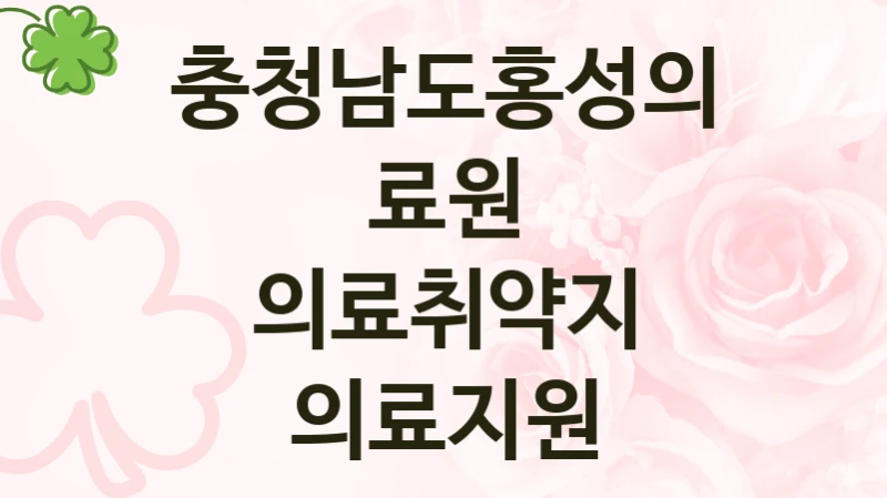 “의료취약지 의료지원” 혜택 대상자 조건 – 충청남도홍성의료원 복지정책 요건 및 혜택 안내