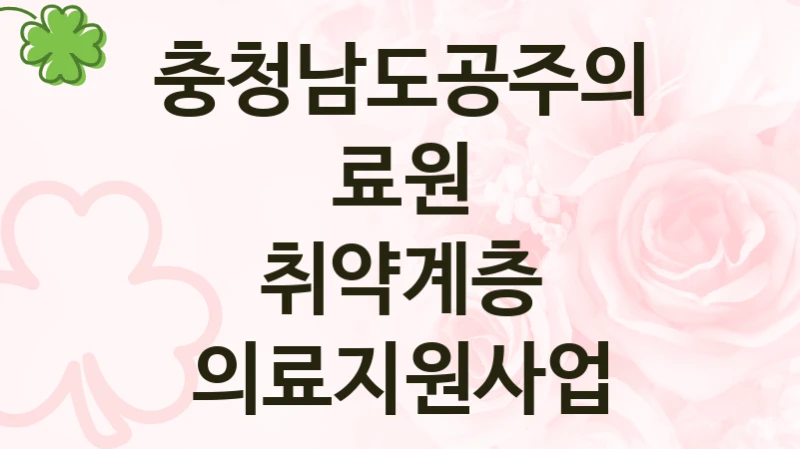 충청남도공주의료원 복지정책, 취약계층 의료지원사업, 신청 조건과 신청 방법